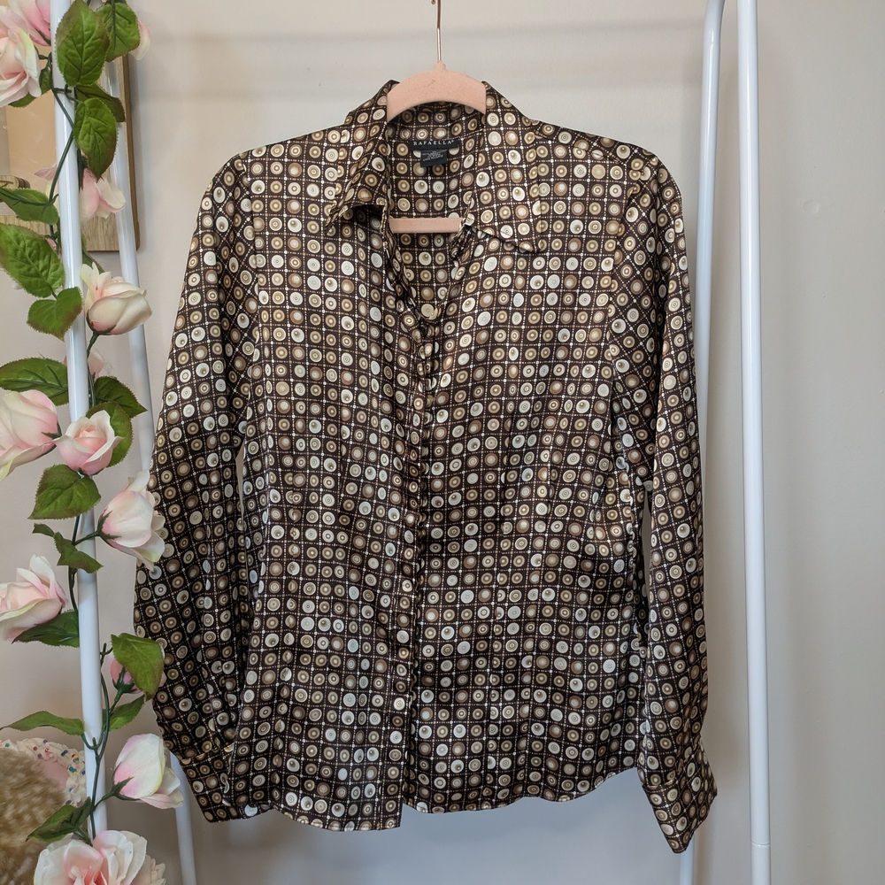 Rafaella Black and White Button Down Shirt